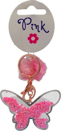 Butterfly pom-pom keychain - 1 piece