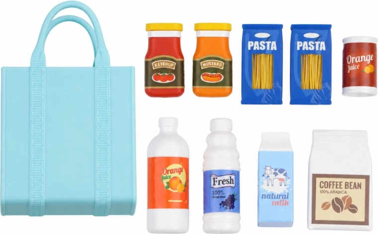 Mini groceries and shopping bag for pretend shopping
