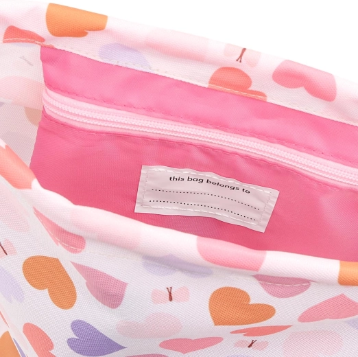A Little Lovely Company kids’ drawstring sports bag – hearts