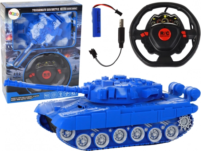 Забавен RC танк син 1:18 27MHz