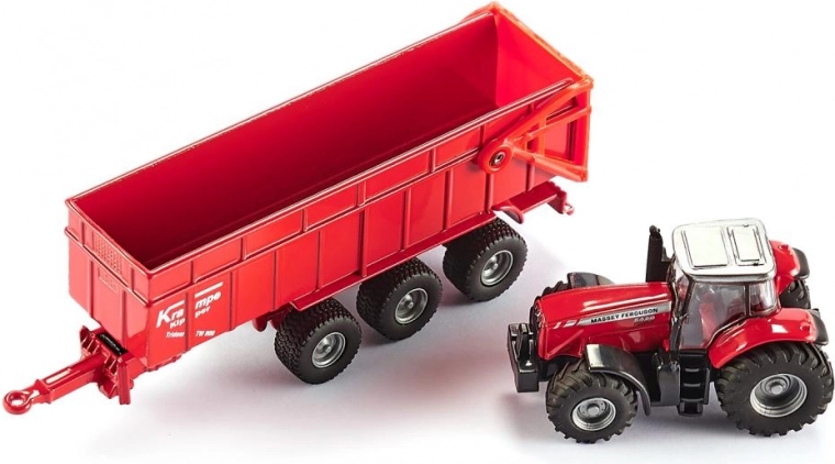 Модел на трактор MASSEY FERGUSON с ремарке SIKU 1:87