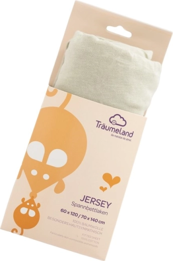 Träumeland jersey fitted sheet uni desert sage