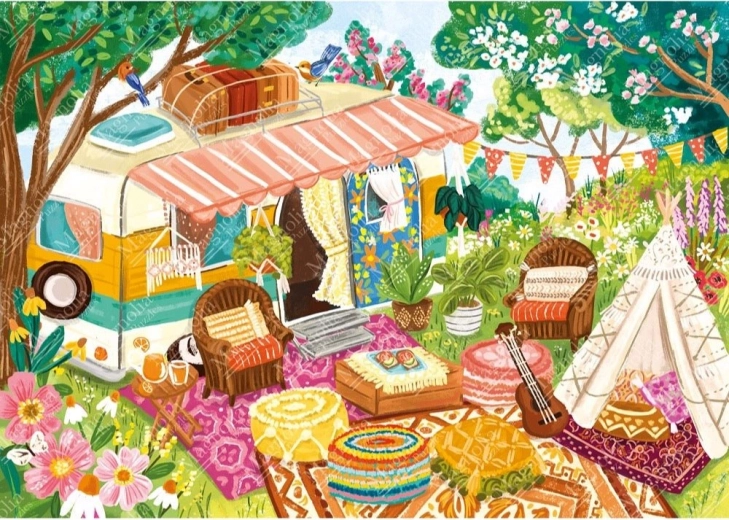 Boho Camping Puzzle 1000 Pieces MAGNOLIA
