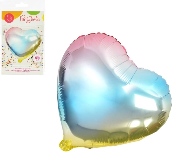 Iridescent foil heart balloon 45 cm