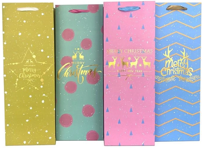 Christmas gift wine bag 36 × 12.5 × 8.5 cm (assorted designs)