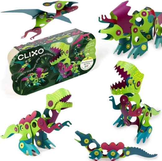 Магнитен конструктор Clixo DINO, 36 части