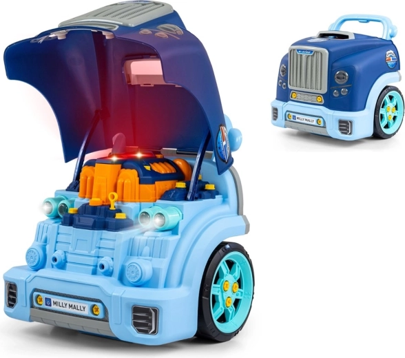Realistic front car section model with opening hood MILLY MALLY N-GINE, blue