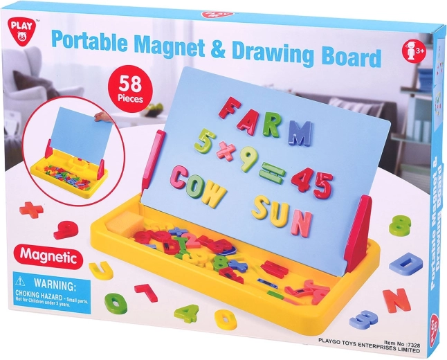 Playgo преносима магнитна и табла за рисуване 58 части