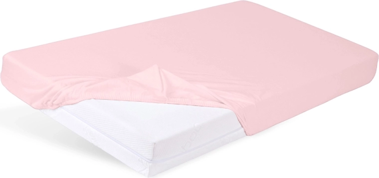 Babymatex fitted jersey cot sheet 60 × 120 cm ecru (ivory) – dusty pink