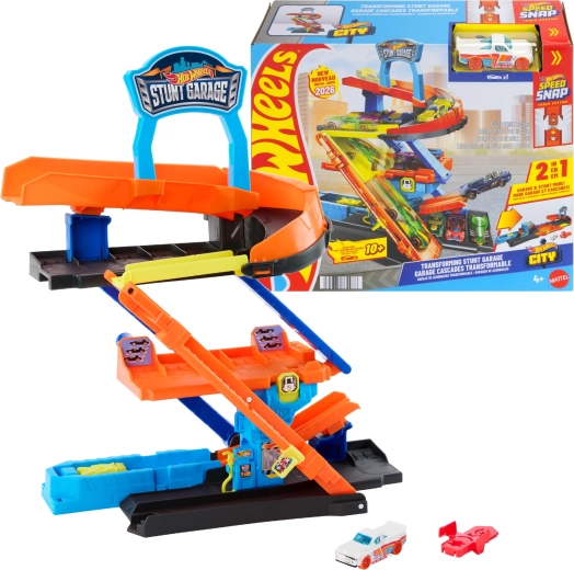 Hot Wheels City Stunt Garage with Transformation and Car