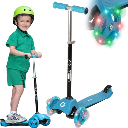 EVO детска триколка тротинетка Light Up Mini Cruiser синя