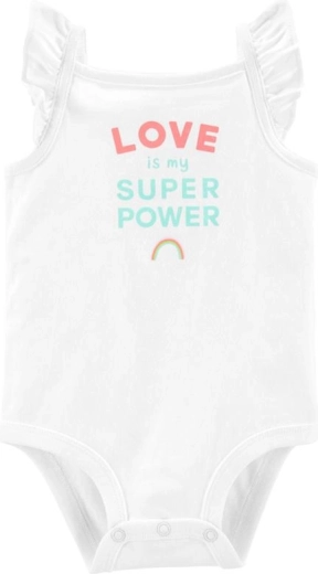 Carter's girls' white bodysuit tank top, size 92 (24 months)
