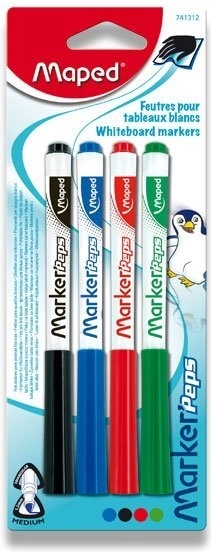 Maped маркери за бяла дъска Marker'Peps, комплект 4 бр.