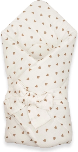 Muslin Lace-Up Swaddle NEW BABY Little Heart