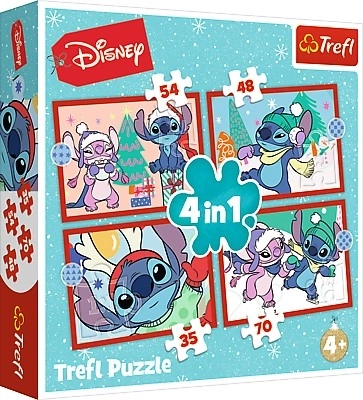 Пъзел 4в1 STITCH Коледа