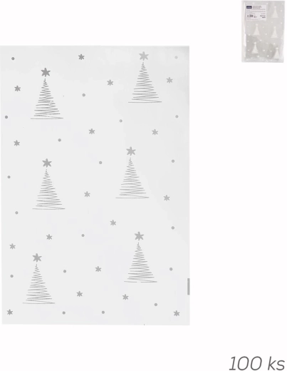 Целофаново пликче с коледен мотив елхичка 25 × 17 см, 100 бр.