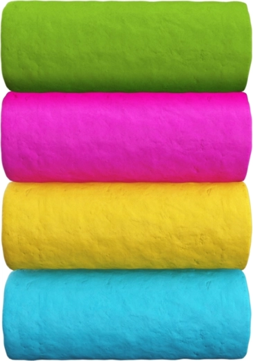 Four colors of modeling clay