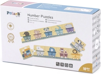 Дървен пъзел с числа PolarB Montessori