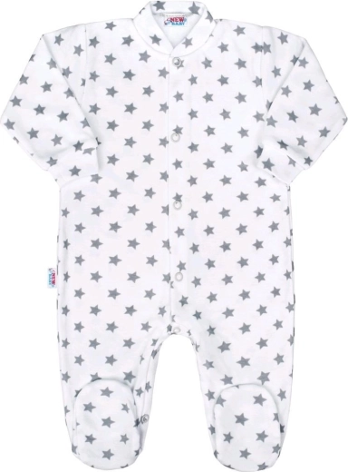 Baby romper NEW BABY Classic II grey with little stars