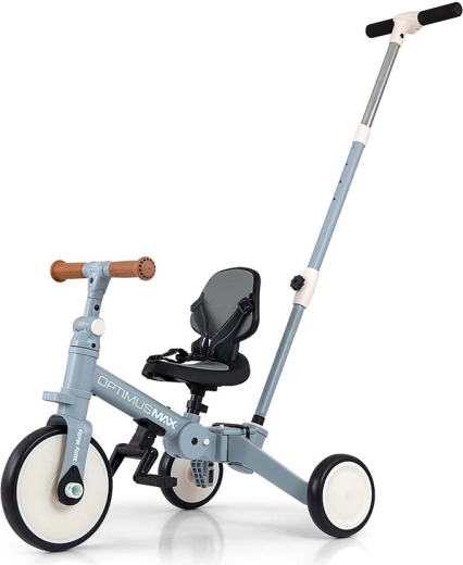 Children's tricycle 5-in-1 with parent handle KINDERKRAFT OPTIMUS MAX, denim