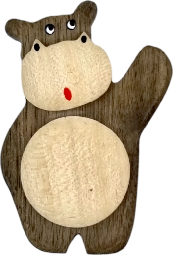 Wooden fridge magnet – hippo