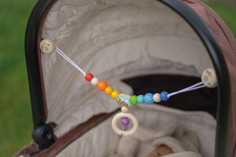 Rainbow beads made from high-quality wood