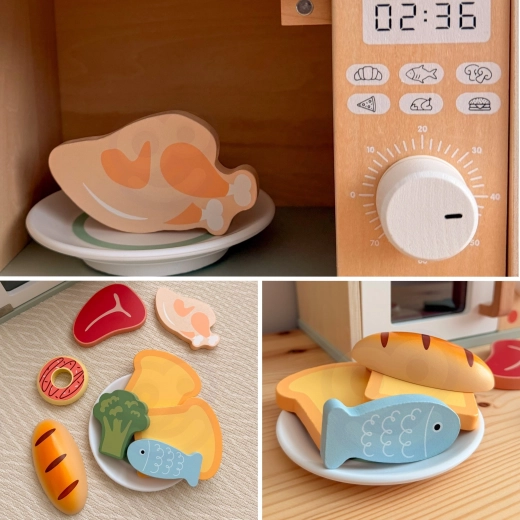 Wooden food for little chefs