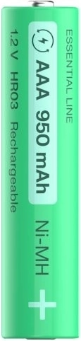 950 mAh capacity and 1.2 V voltage