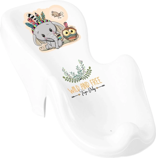 Non-slip baby bath support Wild & Free elephant white