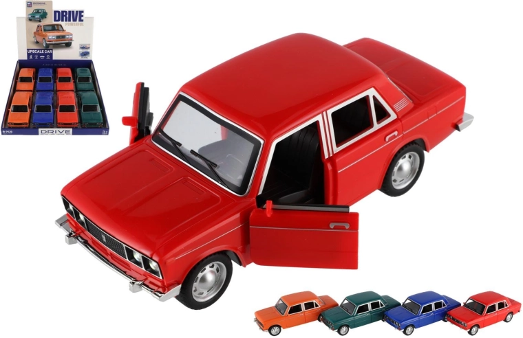 Retro friction-powered car with light and sound 18 cm