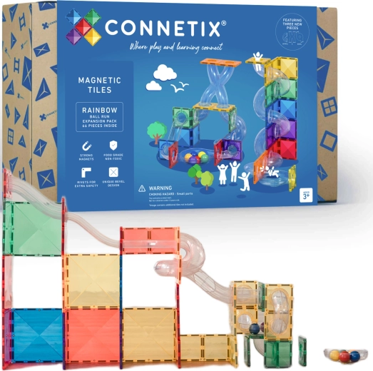 Connetix Ball Run Expansion Pack – magnetic building set, 66 pieces
