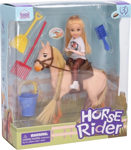 Horse with Doll and Accessories - 1 piece