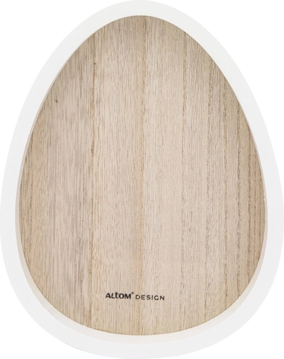 Decorative wooden egg-shaped tray 19.5 × 15.5 cm
