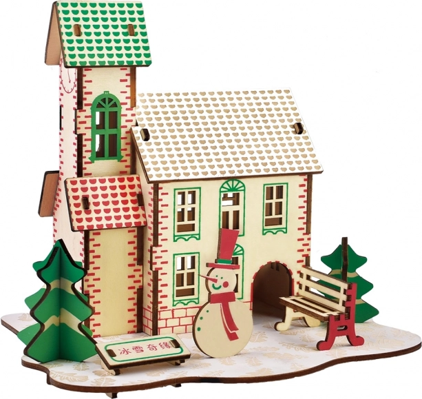 Woodcraft wooden 3D puzzle Winter House