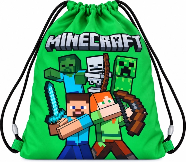 Children's Minecraft drawstring backpack, green