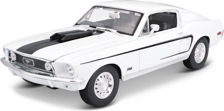 Maisto 1968 Ford Mustang GT Cobra Jet – die-cast metal car model 1:18, white