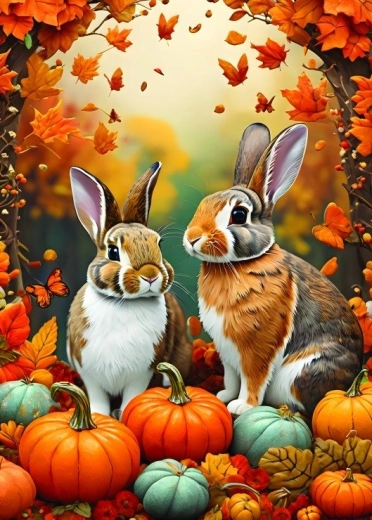 ALIPSON puzzle Autumn Bunnies 500 pieces