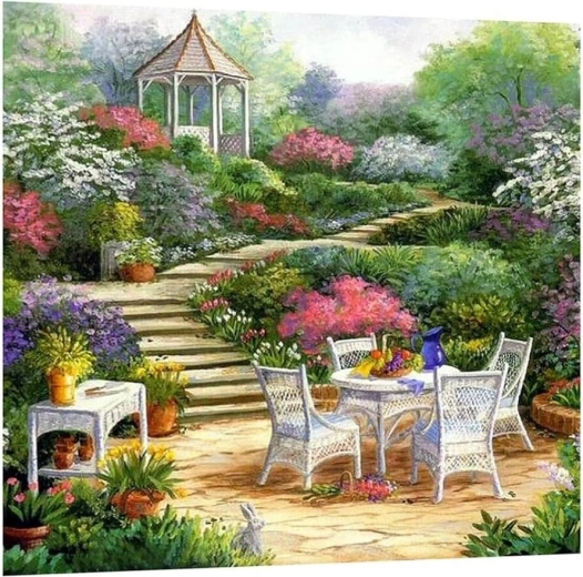 Диамантено рисуване „Закуска в беседката“ 30 × 40 см
