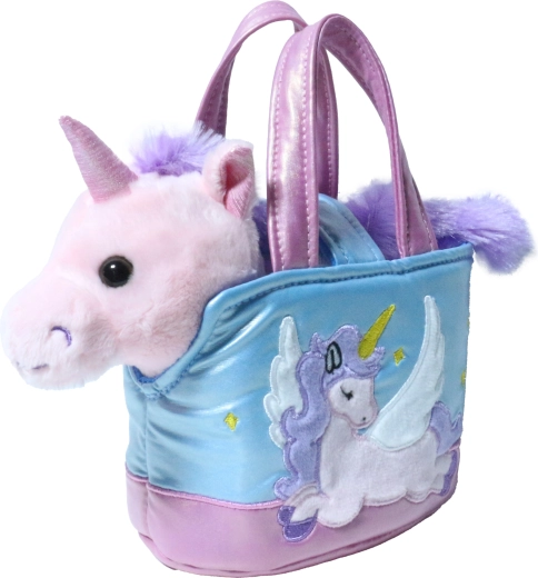 Plush Pink Unicorn in a Strawberry Handbag 15 cm