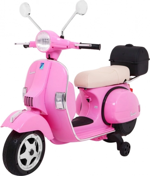 Електрически детски скутер Vespa розов с помощни колелца