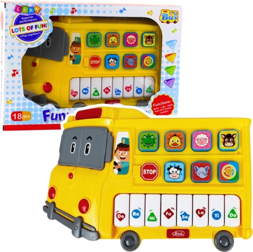 Educational Kids’ Electric Piano Bus – Yellow