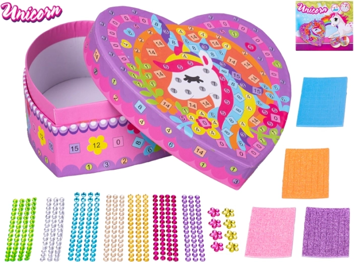 Unicorn – set for sticking colorful gems on a jewelry box