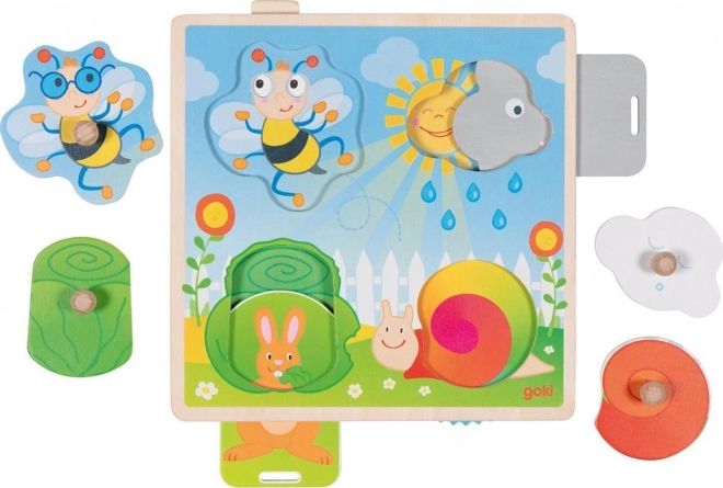 Movable Wooden Insertion Toy Garden by Goki