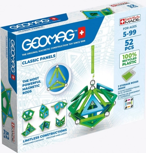 Магнитен конструктор GEOMAG Classic Panels Recycled, 52 части