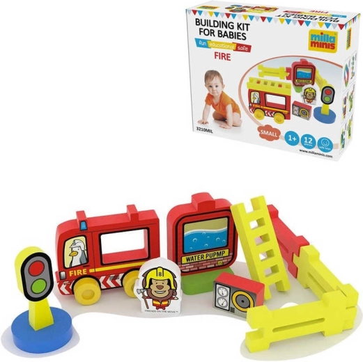 Millaminis foam building set fire station baby soft 12 pieces