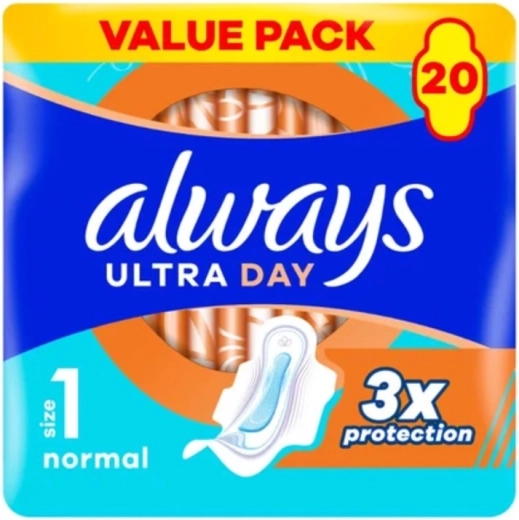 Дамски превръзки Always Ultra Day Normal с крилца, 20 бр.