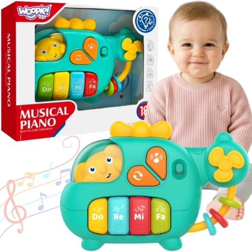 Woopie Baby Interactive Helicopter Piano with Elephant