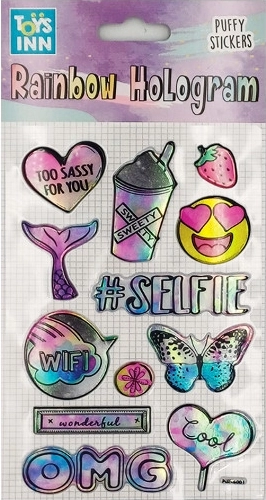 Rainbow Selfie Holographic Stickers