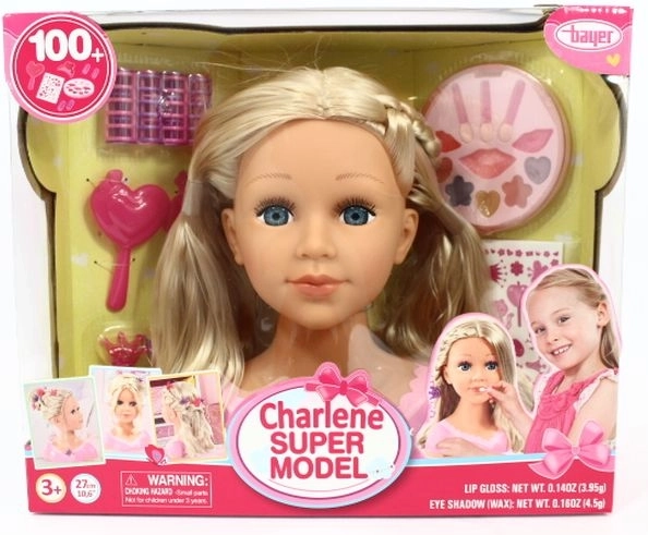 Bayer Charlene super model – стилизираща глава, блондинка с аксесоари
