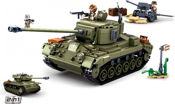 Sluban Army конструктор среден танк 2в1 и зенитно оръдие